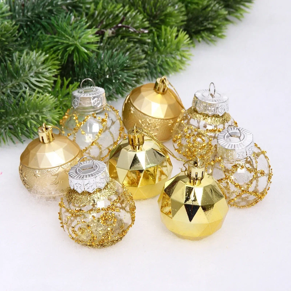 Набор шаров «Восторг» 5 см (в наборе 8 шт), Золото