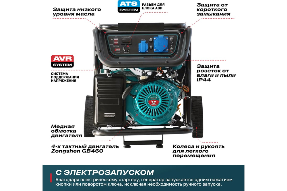 Бензиновый генератор Alteco Professional AEG 11000E2, шт