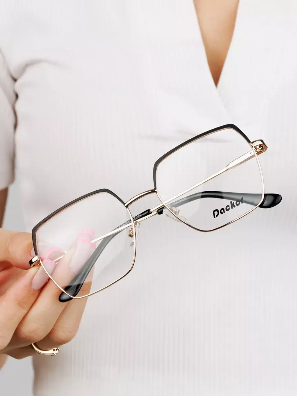 Оправа для очков женская брендовая золотистая