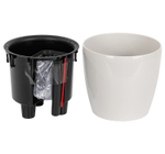 Кашпо АНФА 1,8л D150мм H=135мм вставка V=1л и автополив, с индикатором уровня воды