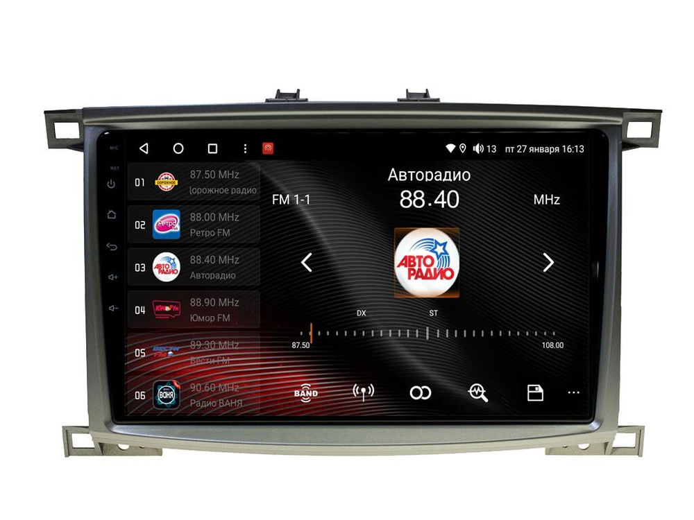 Магнитола для Toyota Land Cruiser 100, Lexus LX470 2002-2007 (экран климата снизу) - Vaycar VA77-1166 на Android 13, 8-ядер, 4G SIM-слот