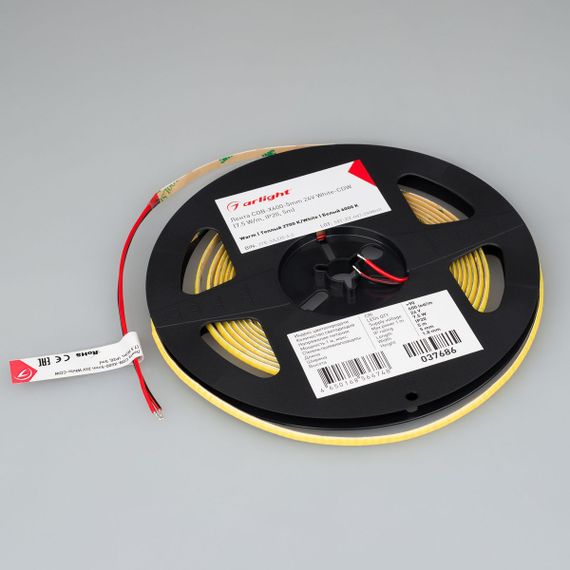Светодиодная лента Arlight 7,5W/m 600LED/m CSP теплый белый/белый 5М COB-X600-5mm 24V White-CDW 037686