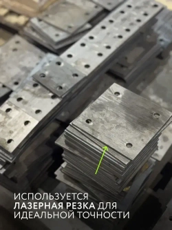 Закладная пластина 5мм 150х150мм с отверстиями 12мм 10 шт, фланец, квадрат / база колонны, опора для стойки / металлическая пластина