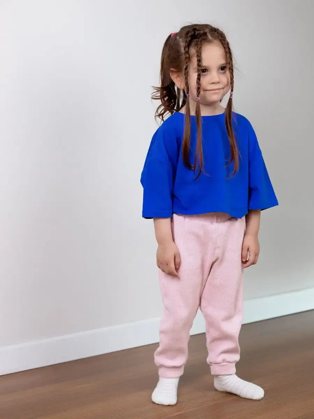 Футболка детская оверсайз укороченная базовая