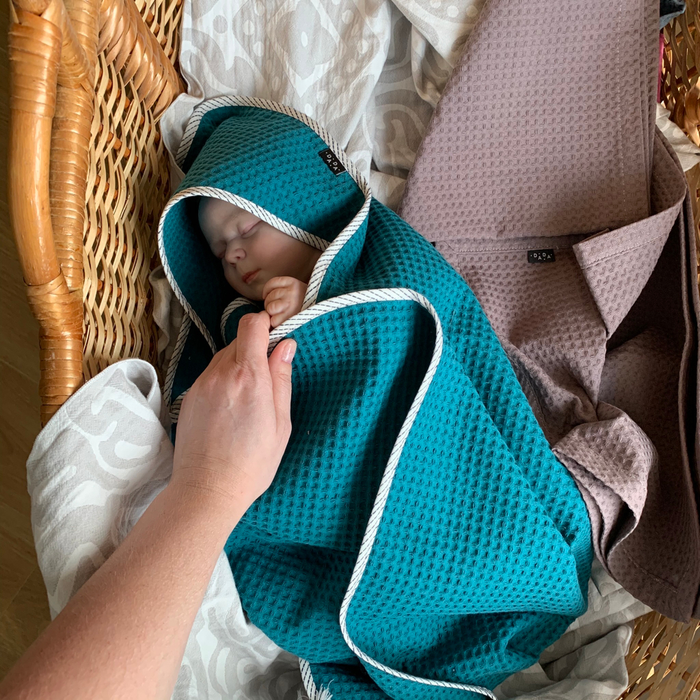 Вафельное полотенце с уголком (желтый)