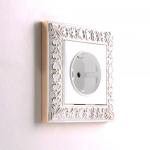 Розетка с заземлением, безвинтовой зажим (белый)