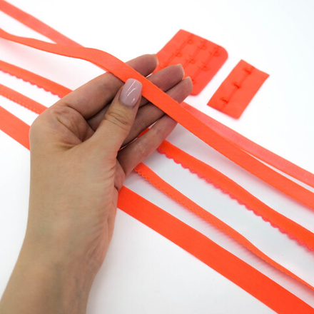 Лента туннельная бесшовная (тесьма под каркасы) ОРАНЖЕВЫЙ НЕОН