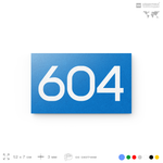Номер на дверь 604, табличка на дверь для офиса, квартиры, кабинета, аудитории, склада, голубая 120х70 мм, Айдентика Технолоджи
