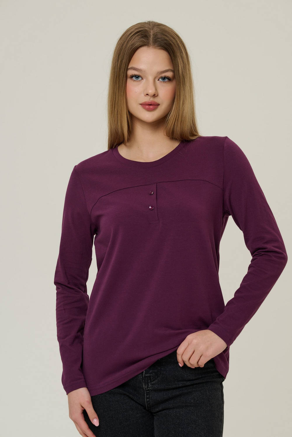 Лонгслив женский фиолетовый