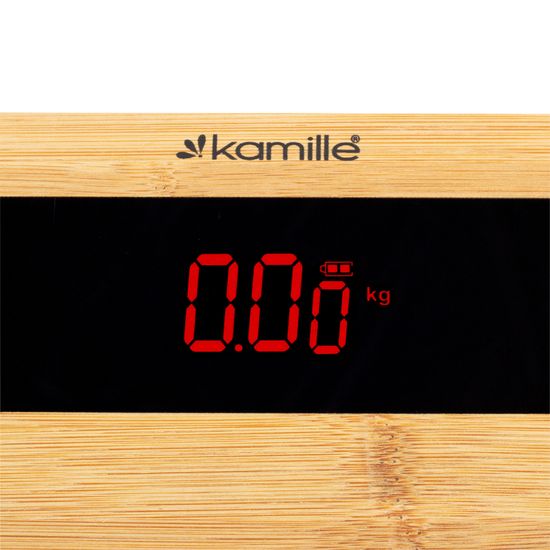 Весы напольные электронные Kamille KM-7113 платформа из бамбука