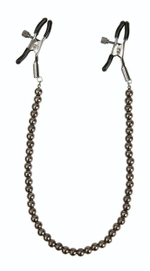 Зажимы на соски с черными бусами (Цвет: черный)