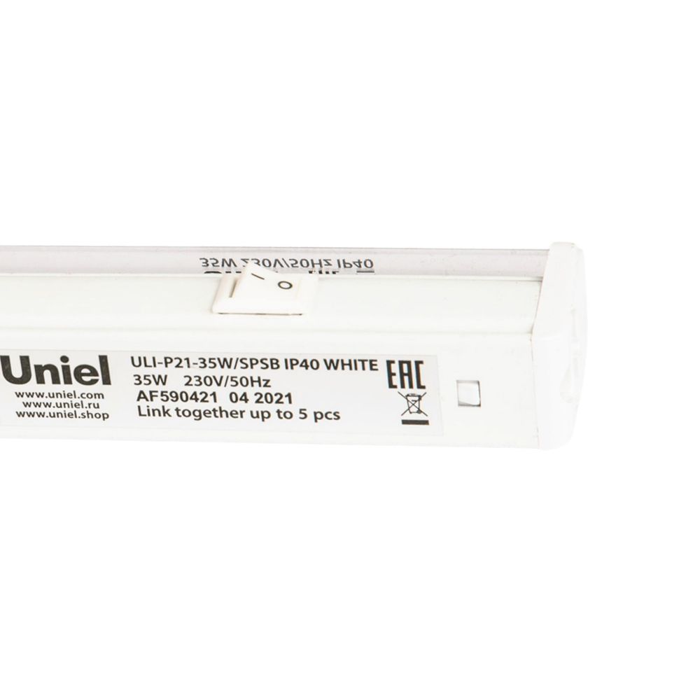 ULI-P21-35W-SPSB IP40 WHITE Светильник для растений светодиодный линейный. 1150мм. выкл. на корпусе. Спектр для рассады и цветения. TM Uniel