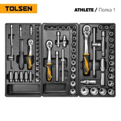 TOLSEN (TT85412-189) Набор инструментов "ATHLETE" для тележки, 15 ложементов, 189 предметов