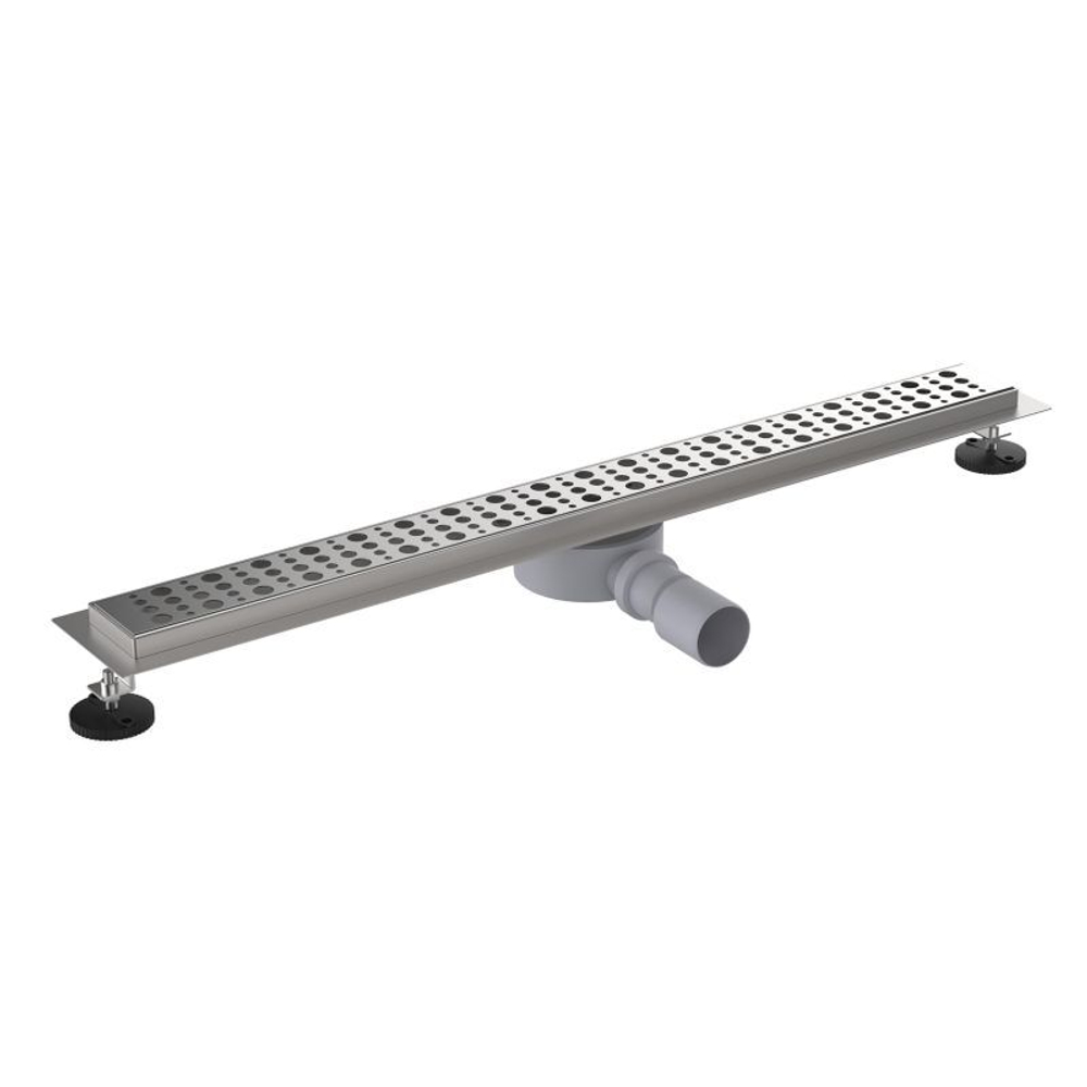 ТРАП ДЛЯ ДУША ЛИНЕЙНЫЙ 600Х70ММ AQUANT С ГЛЯНЦ МЕТ.РЕШ. ВЫХОД ПОД 40/50ММ