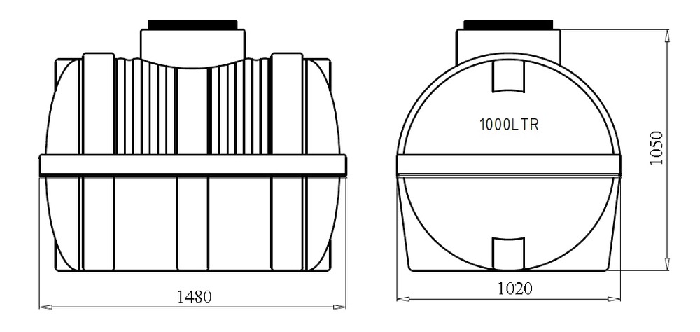 Ёмкость пластиковая пищевая STERH GOR 1000 л. горизонтальная (2-x слойная) (148x102x105см;синий) - арт.555064