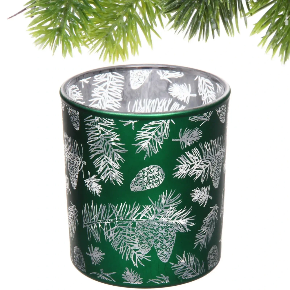Подсвечник «Зимняя хвоя» 7*7,8 см, Изумруд
