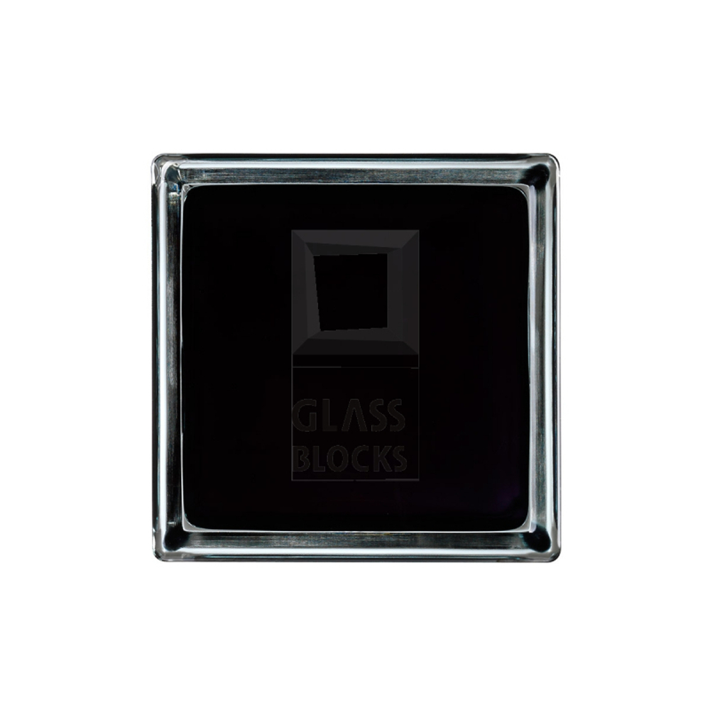 Стеклоблок черный футуристический 100% Mini 14.6x14.6x8 см.