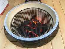 Керамический угольный гриль Primo Round Large All-In-One, 47 см, с ножками и столиками