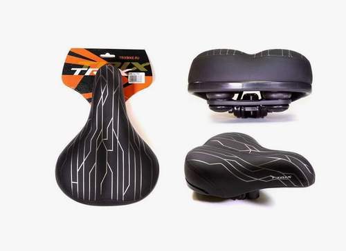 Седло TRIX комфорт 255x185 мм, эластомерное, черное (20)