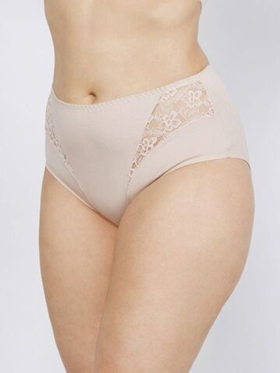 Трусы-слипы с элементами из кружевного полотна (Размер: 62) (Цвет: пудровый)