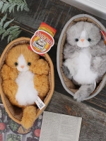 Мягкая игрушка кот в корзине 20 см