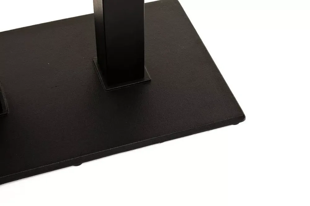 "Каффе" обеденный стол из HPL 140х70см, цвет "дуб", подстолье двойное черное