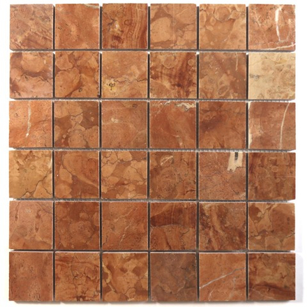 Мозаика из натурального камня на сетке Kandia Red мрамор, 300х300 мм