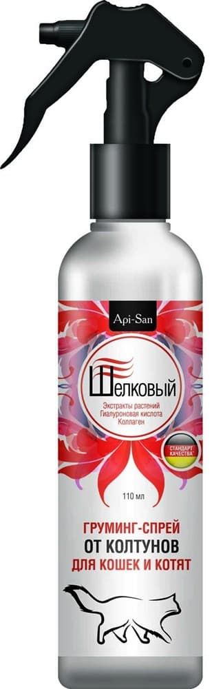 CRYSTAL LINE. ШЕЛКОВЫЙ®. Груминг-спрей от колтунов для кошек и котят, 110 мл Apicenna