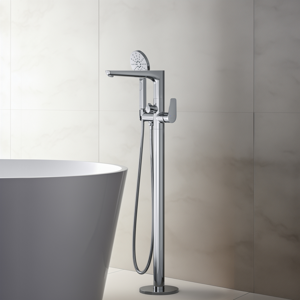 Смеситель для ванны напольный (внешняя и скрытая часть) AQUATEK AQ1145CR БЕТТА