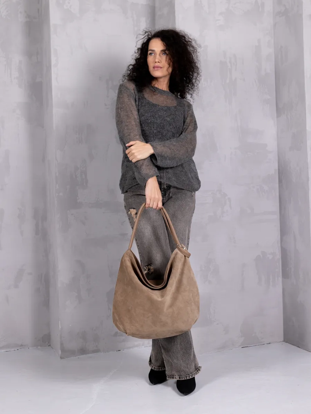 Сумка через плечо большая шоппер мешок