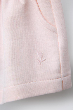 ZARA БАЗОВЫЕ ШОРТЫ ИЗ МЯГКОЙ ТКАНИ С ЦВЕТОЧНОЙ ВЫШИВКОЙ, СЛОНОВАЯ КОСТЬ