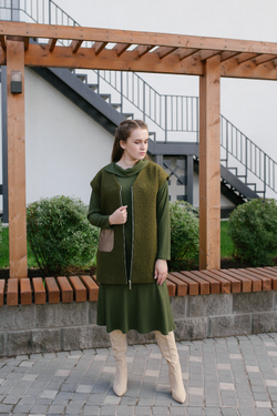 Трикотажное платье 3032АЕ, Болотный #66Б053032АЕ