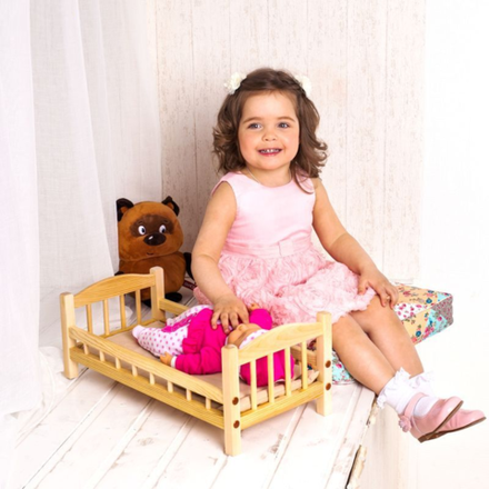 Классическая кроватка для кукол с текстилем (для кукол до 48 см)