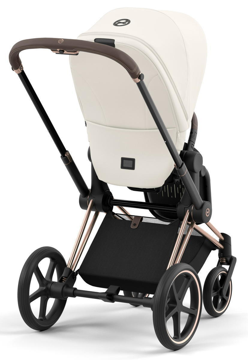 Коляска 3 в 1 Cybex Priam IV Rosegold complete и автокресло Aton B2 i-Size Bay Blue Off White