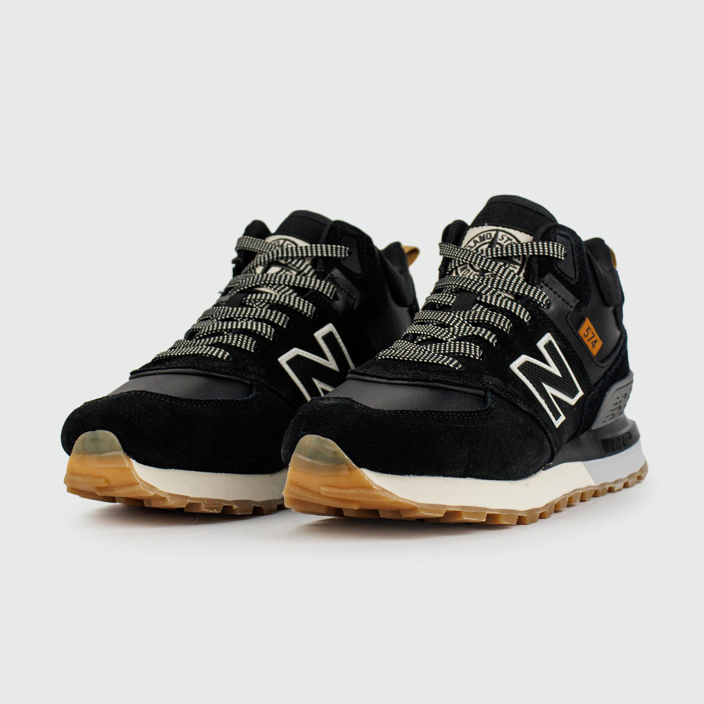 Кроссовки New Balance 574 Mid Black / White with Fur Wmns