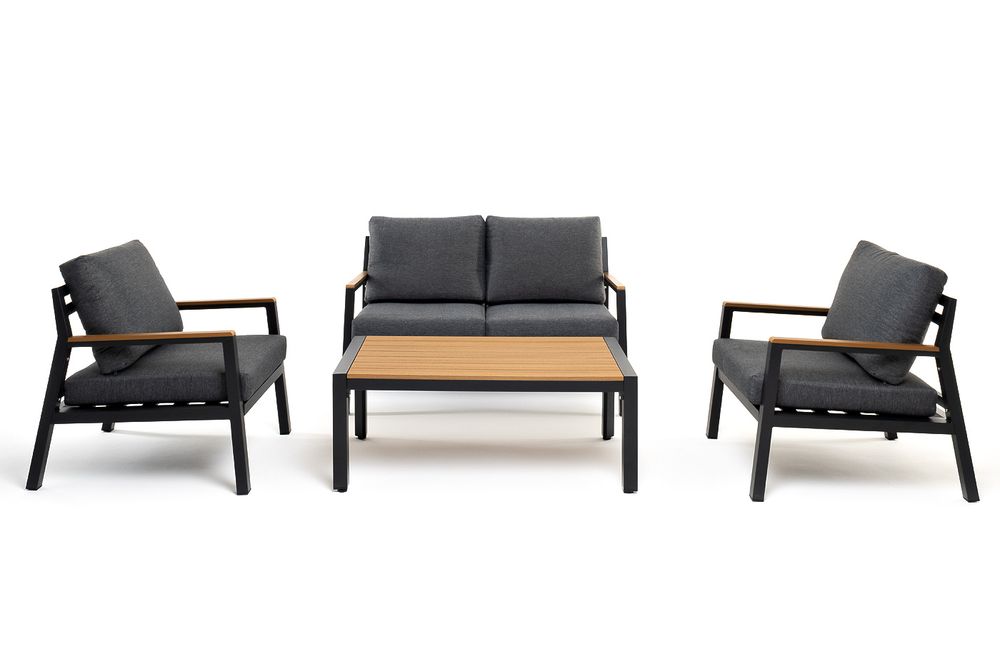 "Камелия" лаунж-зона 4-местная из алюминия, цвет темно-серый