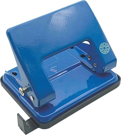 Дырокол 20л с линейкой метал. корпус, синий (Dolce Costo)