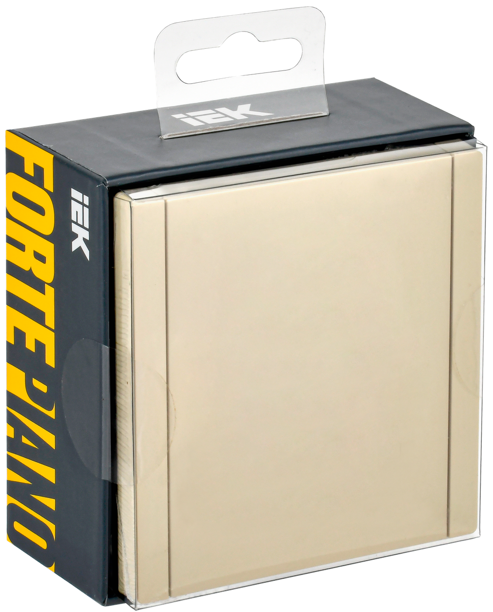 FORTE&PIANO Розетка 1-местная с заземлением с защитными шторками и крышкой винтовое крепление 16А IP44 FP421 ваниль IEK