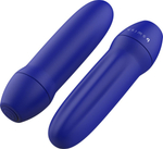 Синяя рельефная вибропуля Bmine Basic Reflex - 7,6 см. (Цвет: синий)