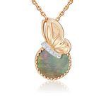 Подвеска «Вечерняя симфония» из красного золота с перламутром и фианитами