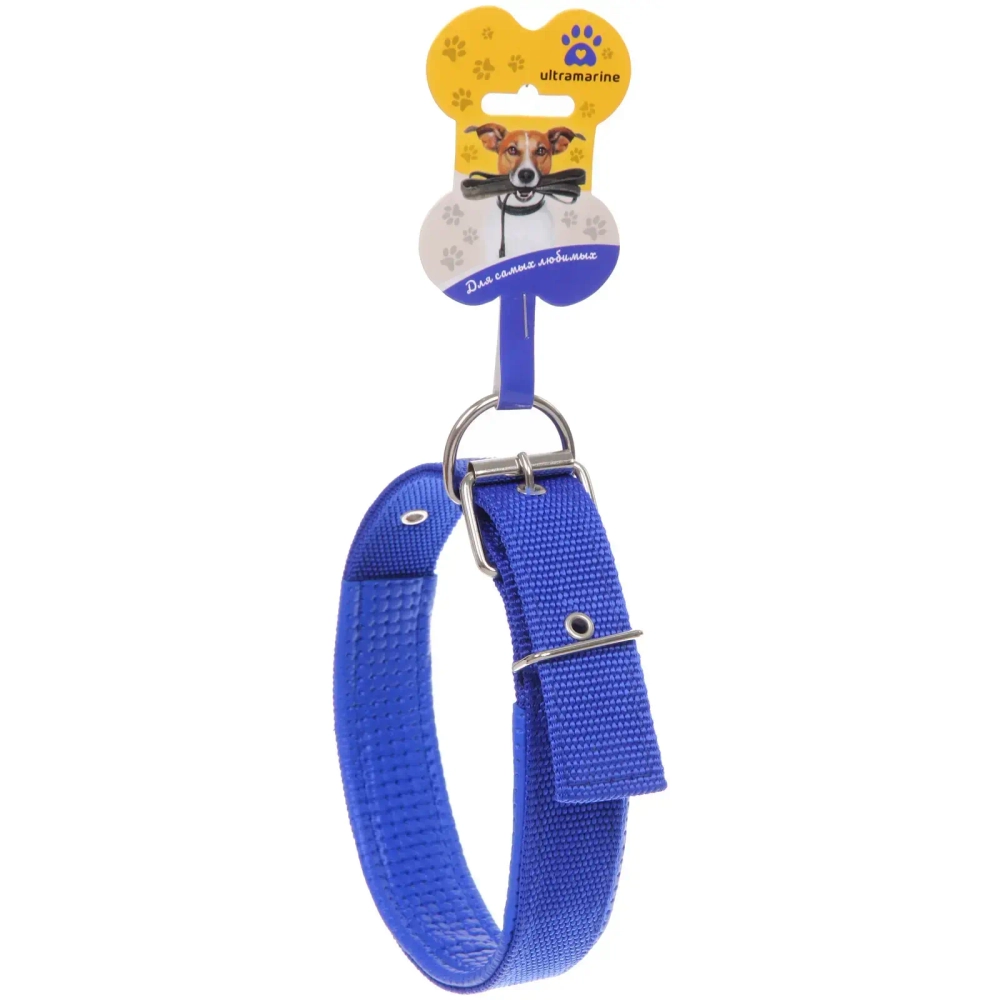 Ошейник для собак однотонный «ЗООЛЕНД БРО», цвет синий, 3*59см (бирка)