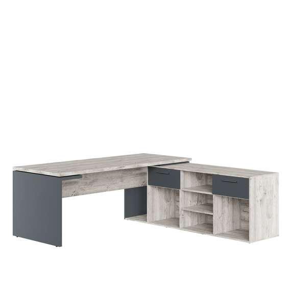 Стол письменный на опорной креденции правый Zion Light 200x205x75