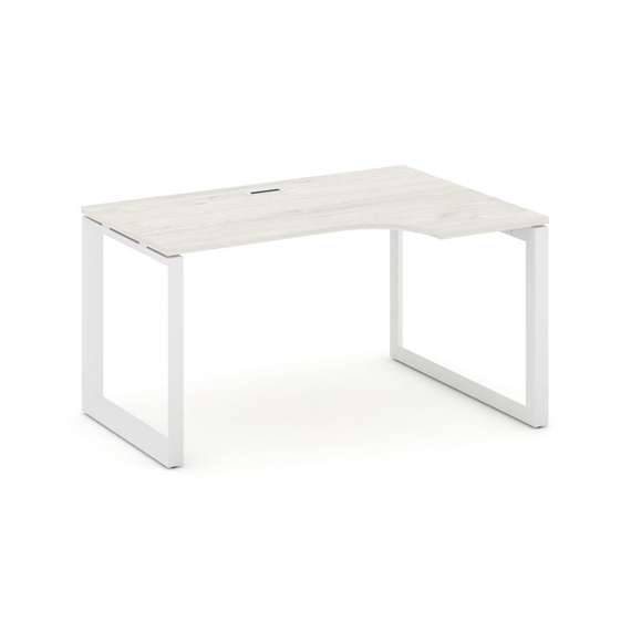 Style Project Стол рабочий эргономичный SN-59O.SPA-012(R) Дуб Наварра/Металл Белый/Белый Заглушка 15
