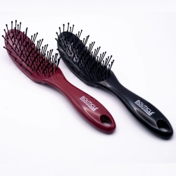 Щетка продувная профессиональная для укладки волос феном, бордовая / TUNNEL HAIR BRUSH