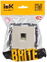 BRITE Розетка компьютерная RJ45 кат.5E РК10-БрКр бежевый IEK