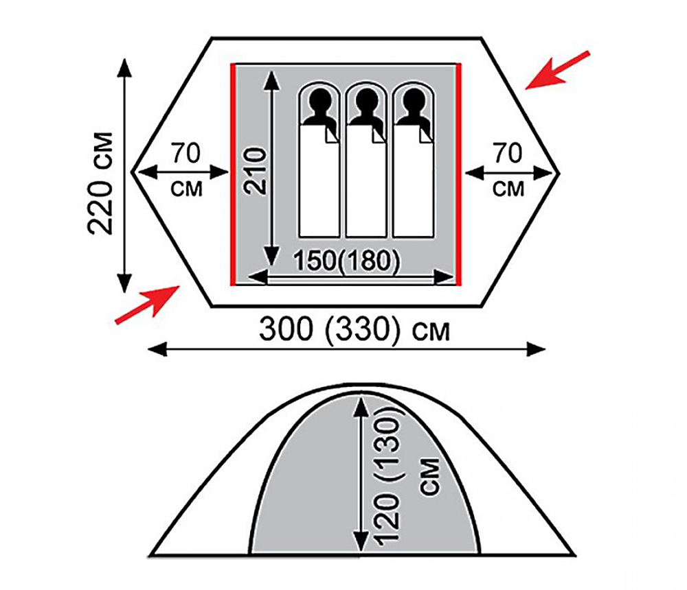 Палатка Tramp Rock 3 (V2) зеленая