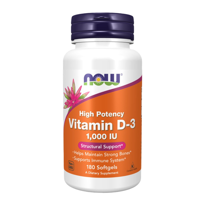 Витамин Д-3 1000 МЕ, Vitamin D-3 1000 IU, Now Foods, 180 капсул
