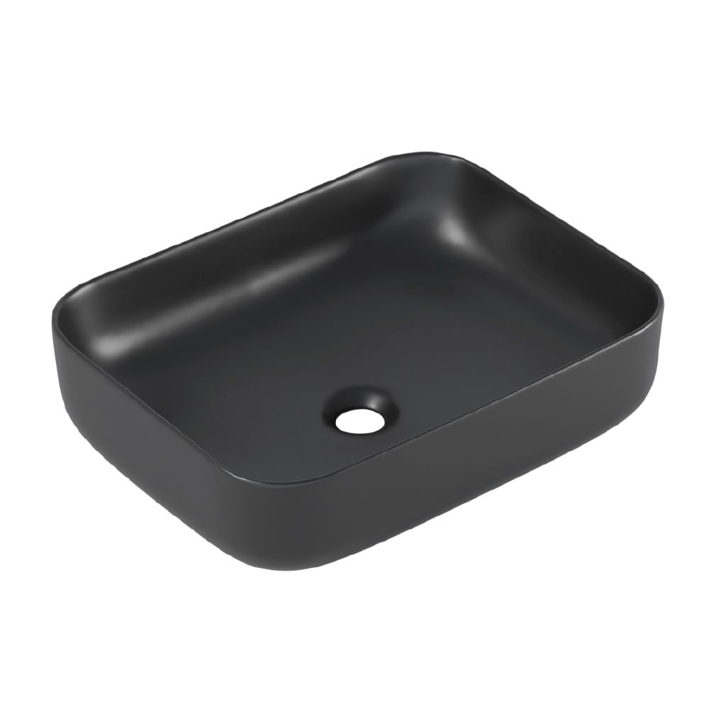 Раковина накладная CULTO JET 535*375*130 прямоугольная черная с донным клапаном (черный)