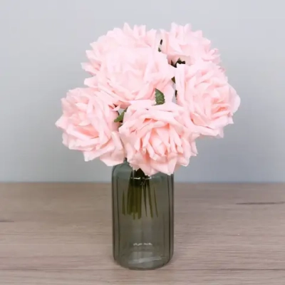 Цветы искусственные «Нежная роза» букет 6шт 24см розовые