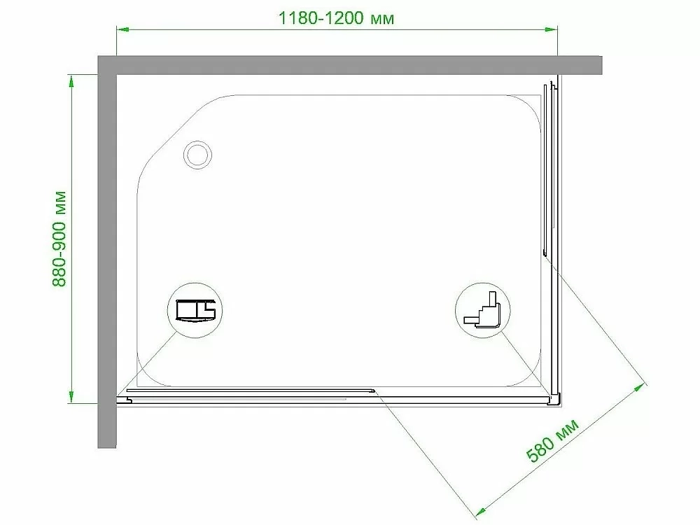Душевой уголок Royal Bath RB9120HPD-T-BL 120х90 прозрачный
